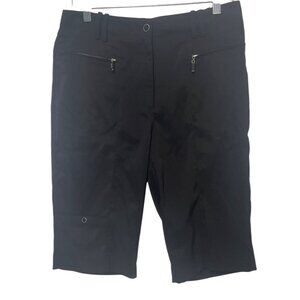 DKNY Golf Womens Black Bermuda Shorts Size 8 Zip Pockets Sport Casual Hiking